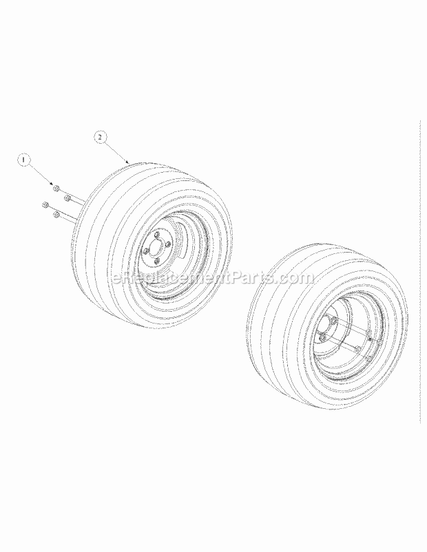 Wheel Assembly Diagram and Parts List for M48-KWS 53AB5D4M150 Cub Cadet Sprayer